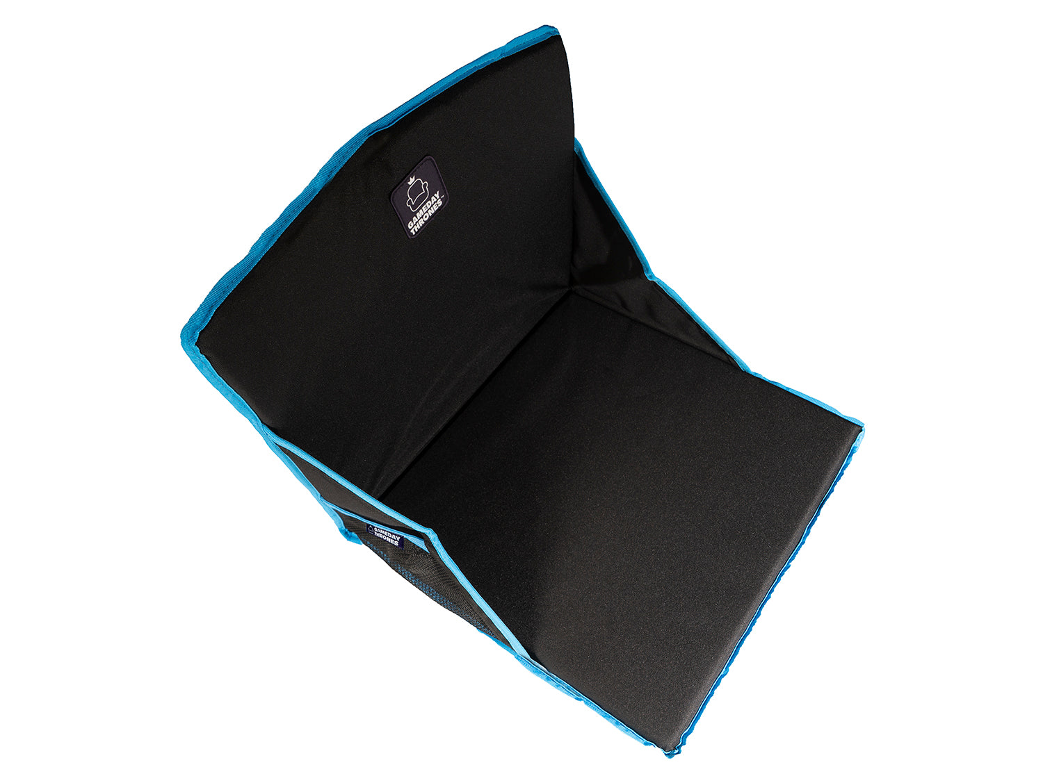 Gameday Throne™ - Cushioned Base + Back Support - The Shockwave (Black/Blue)