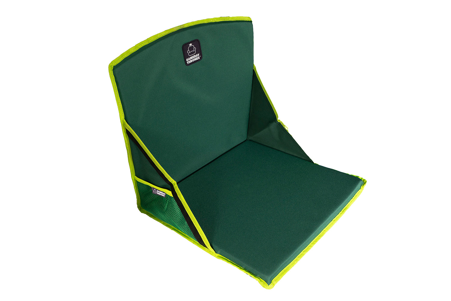 Gameday Throne™ - Cushioned Base + Back Support - The Green Machine (Green/Lime)
