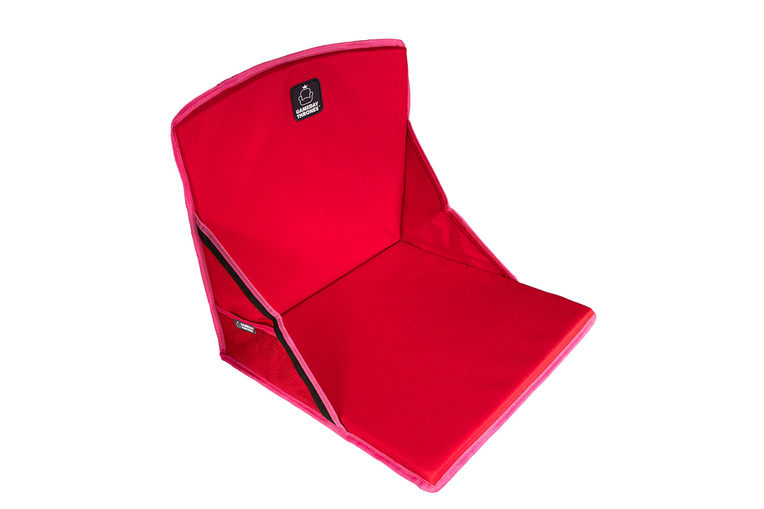 Gameday Throne™ - Cushioned Base + Back Support - The Hot Streak (Red/Pink)