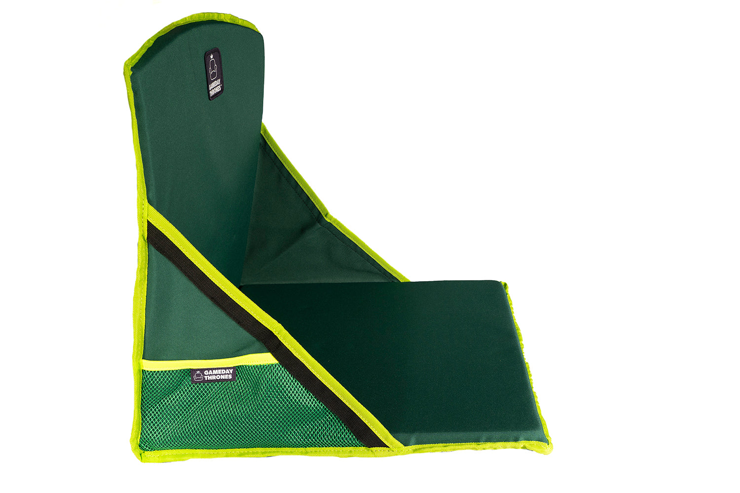 Gameday Throne™ - Cushioned Base + Back Support - The Green Machine (Green/Lime)