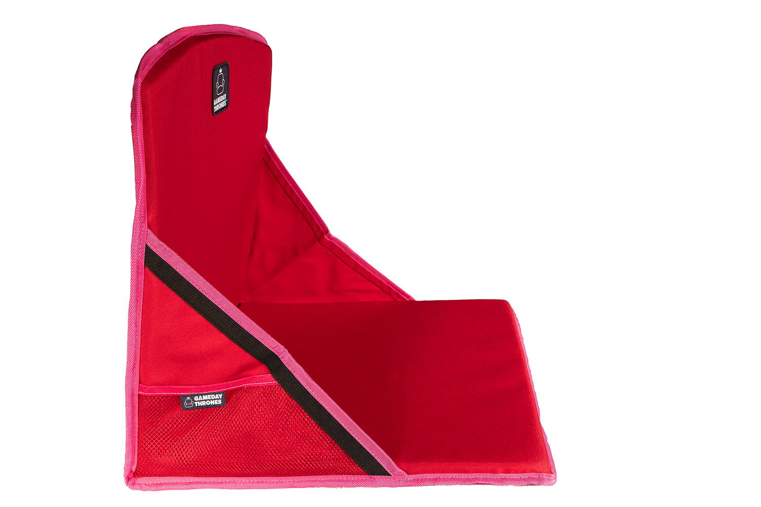 Gameday Throne™ - Cushioned Base + Back Support - The Hot Streak (Red/Pink)
