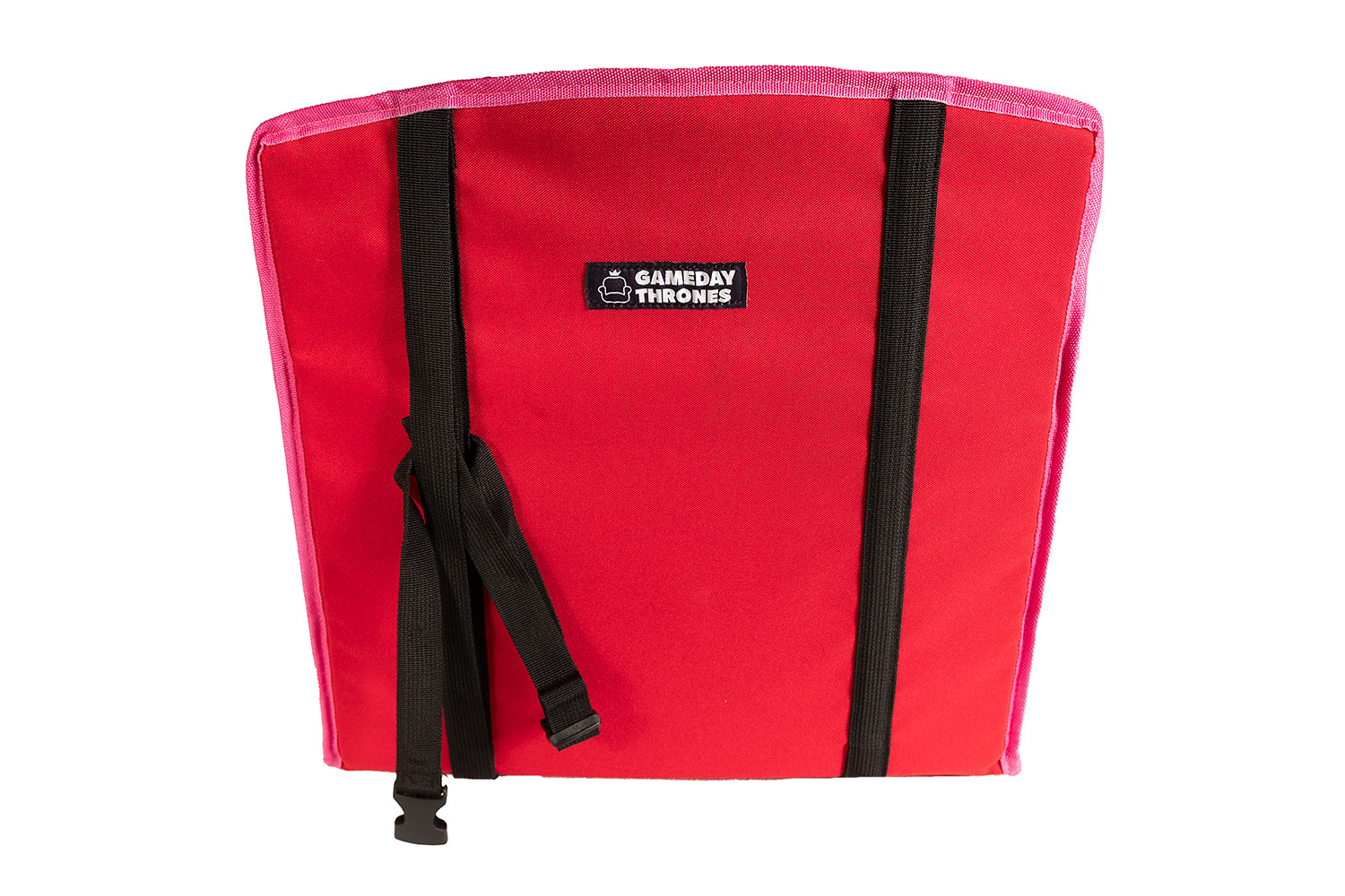 Gameday Throne™ - Cushioned Base + Back Support - The Hot Streak (Red/Pink)