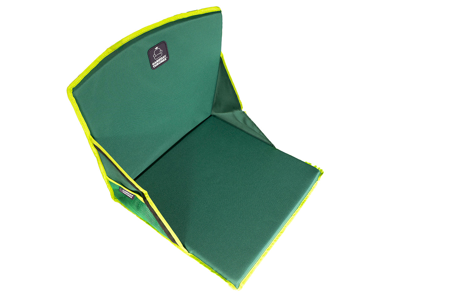 Gameday Throne™ - Cushioned Base + Back Support - The Green Machine (Green/Lime)