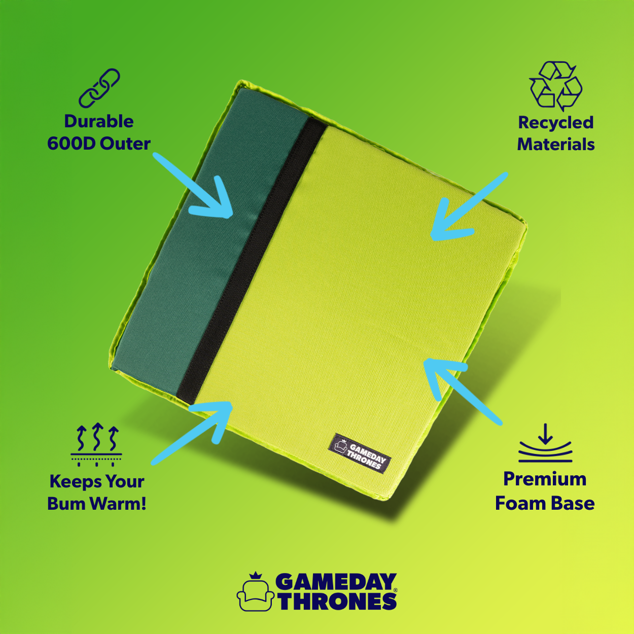 Gameday Throwdown | The Green Machine (Green/Lime) | Premium Stadium Seat