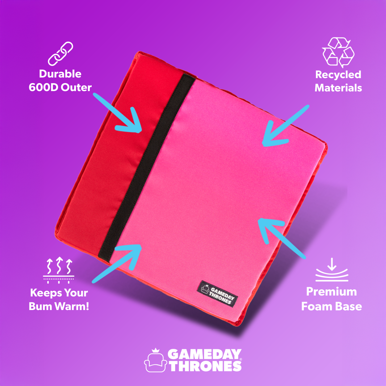 Gameday Throwdown | The Hot Streak (Red/Pink) | Premium Stadium Seat