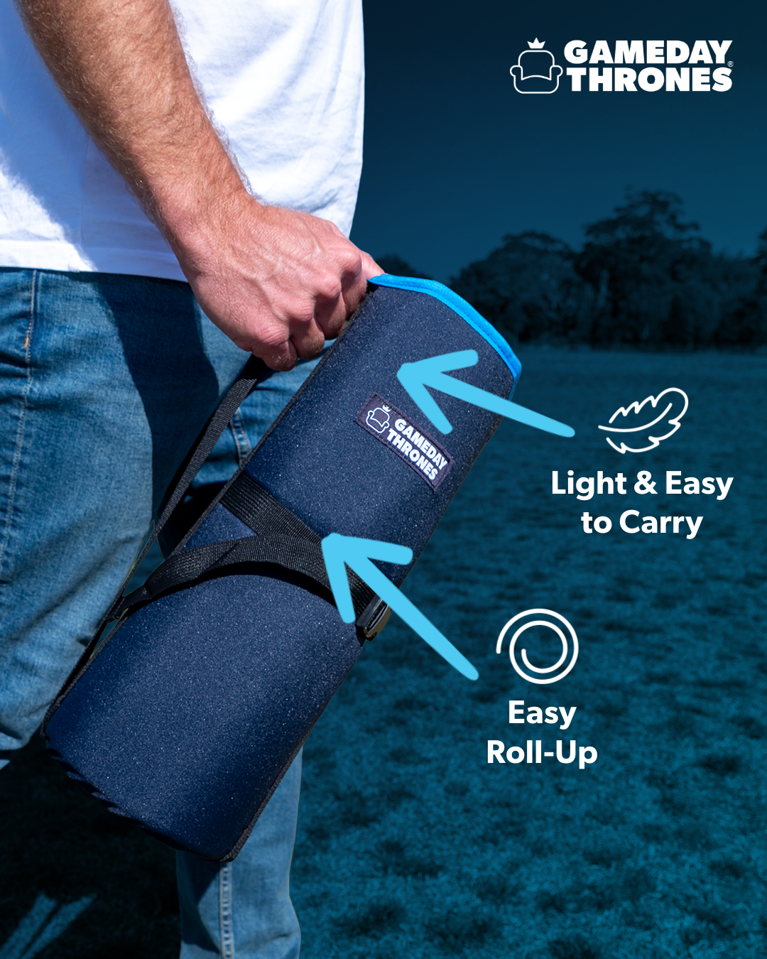 Gameday Throne | The Icebreaker (Navy/Blue) | Premium Stadium Seat