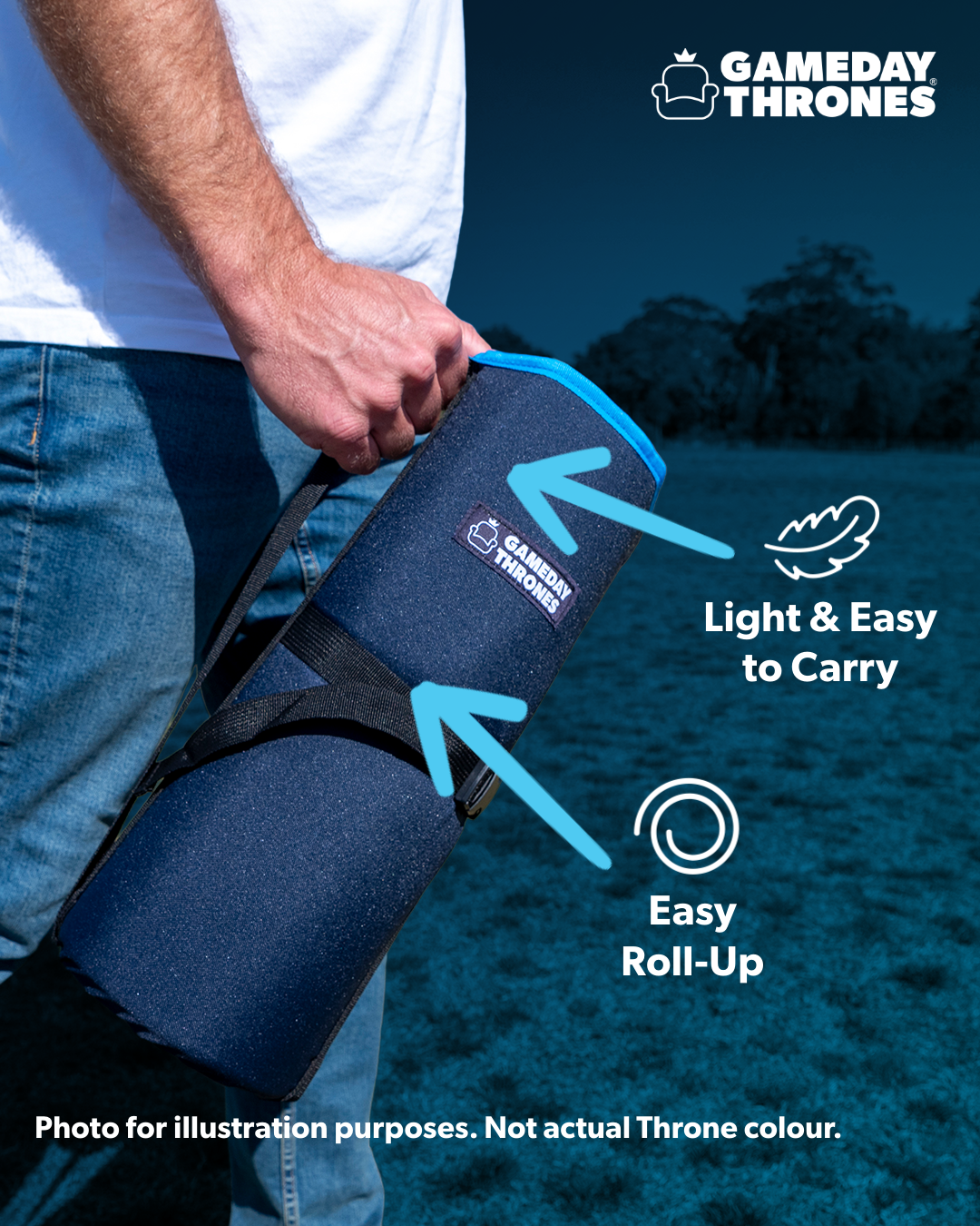 Gameday Throne | The Shockwave (Black/Blue) | Premium Stadium Seat